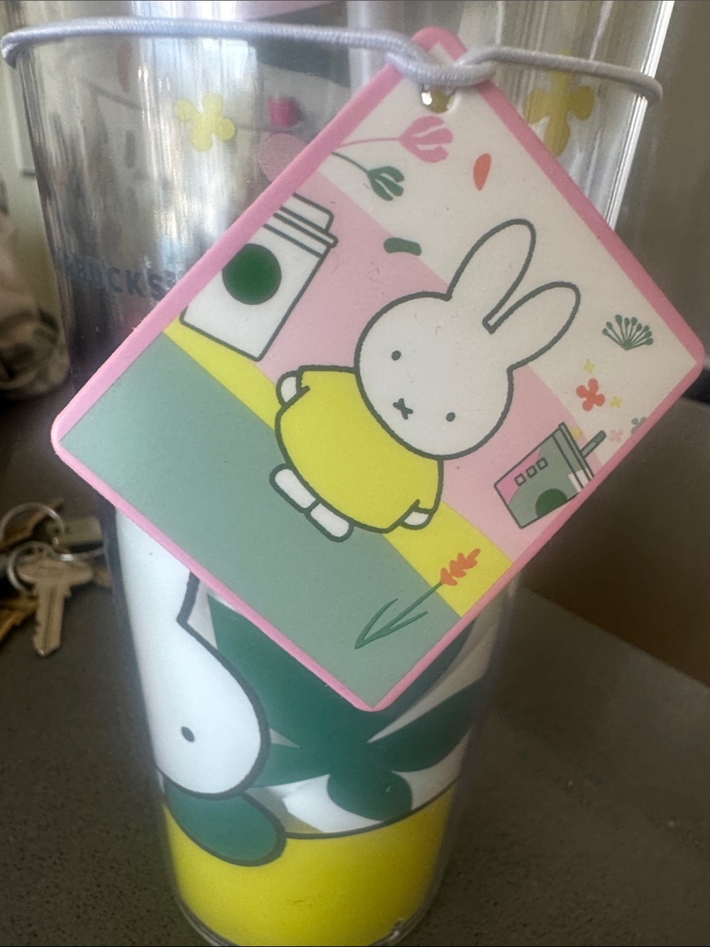 Starbucks Yellow & Pink Miffy Bunny Tumbler with Straw - Picture 5 of 5